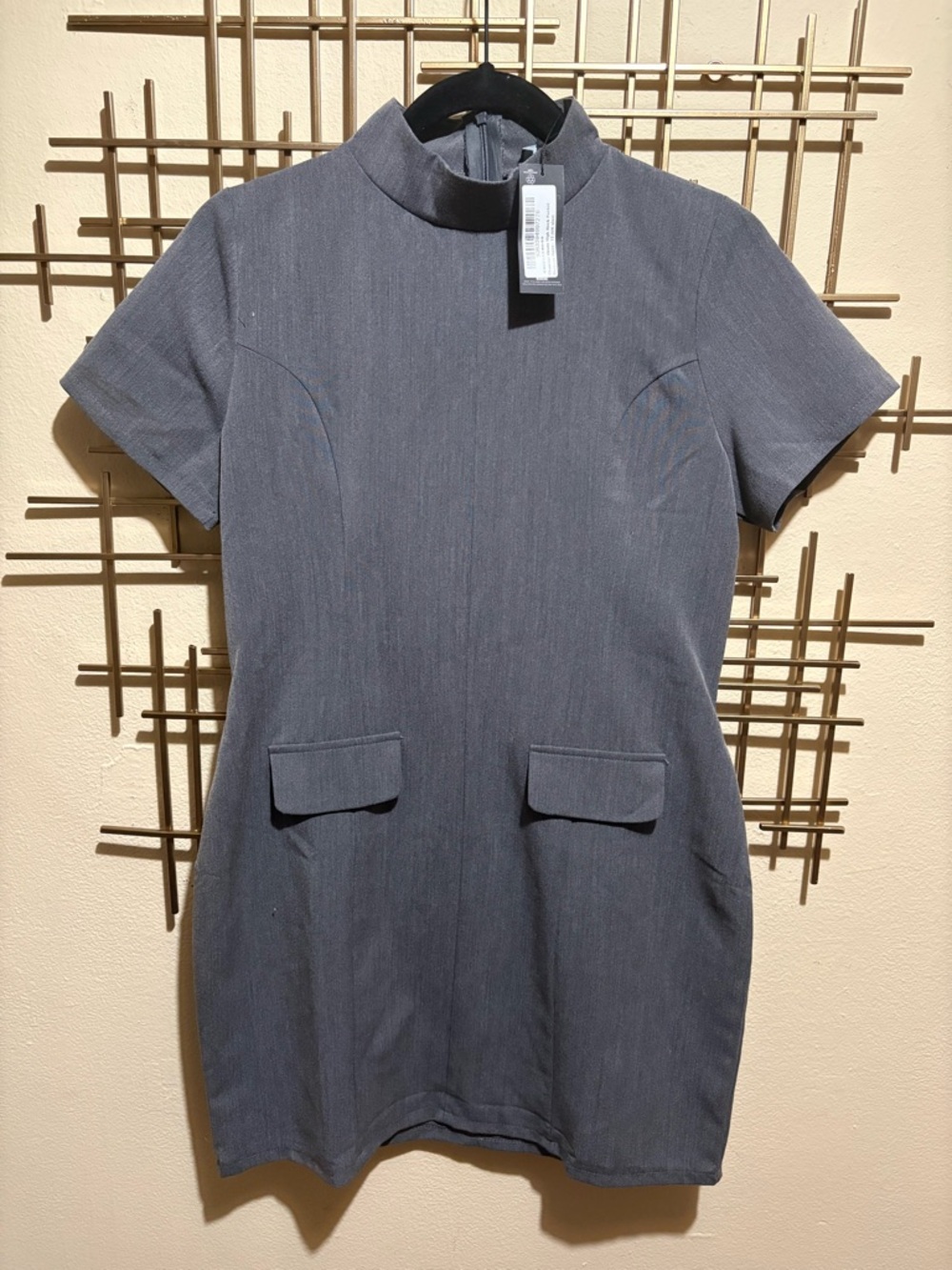 PLT High Neck Pocket Shift Dress